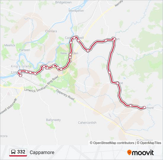 332 Bus Line Map