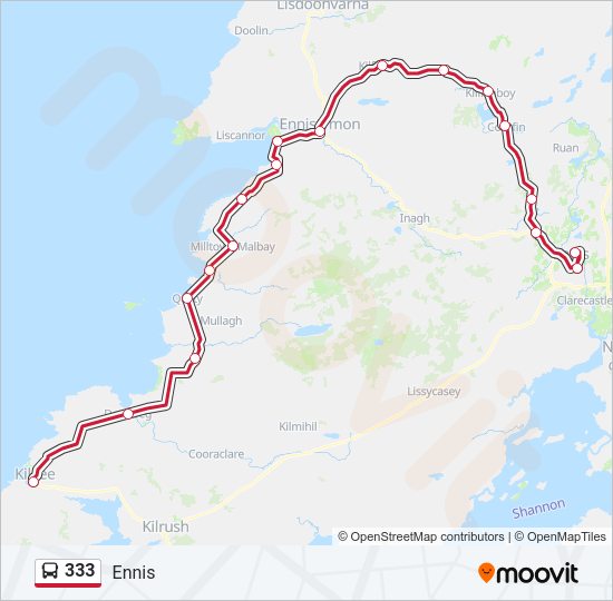 333 Bus Line Map