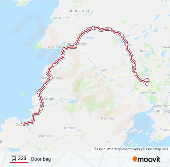 333 Bus Line Map