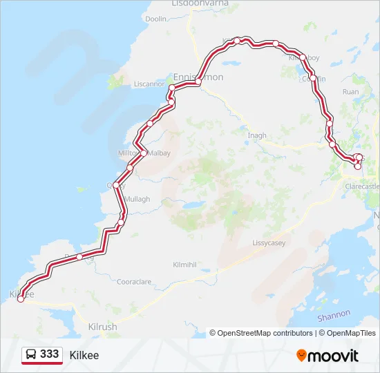 333 Bus Line Map