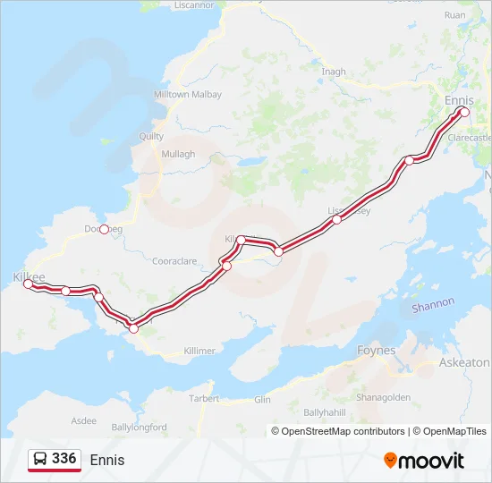 336 Bus Line Map