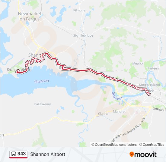 343 Bus Line Map