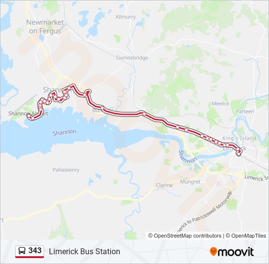 343 Bus Line Map