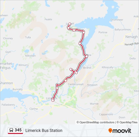 345 bus Line Map