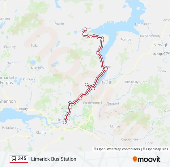 345 Bus Line Map