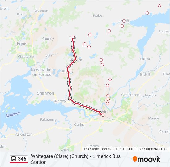 346 Route: Schedules, Stops & Maps - Whitegate (Clare) (Church ...