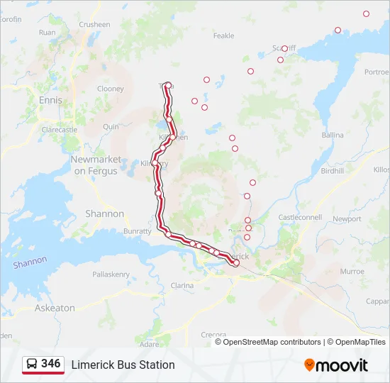 346 Bus Line Map