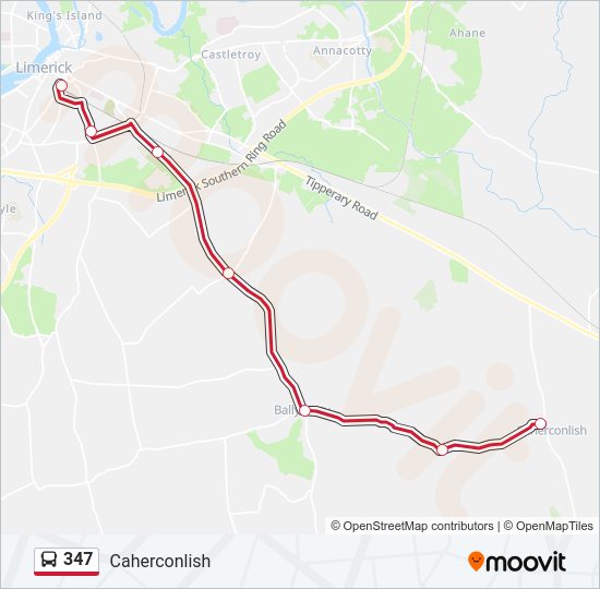 347 bus Line Map