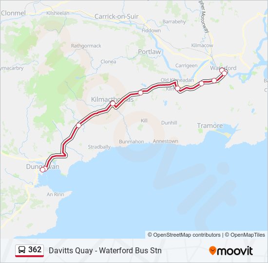 Plan de la ligne 362 de bus