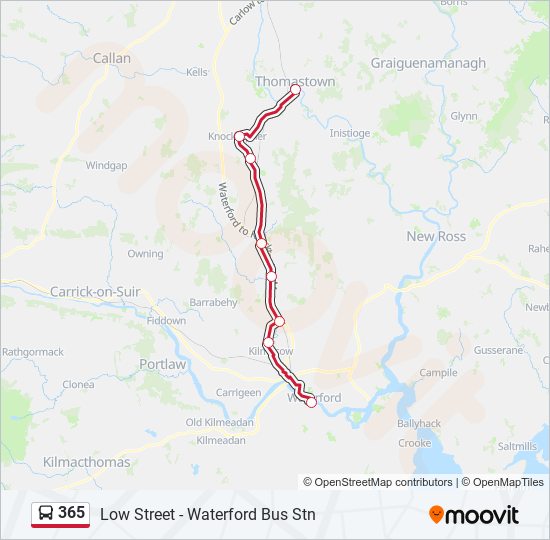 365 bus Line Map