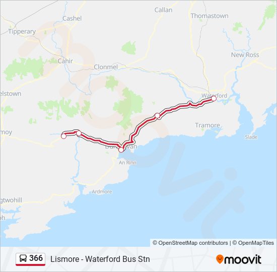 Plan de la ligne 366 de bus