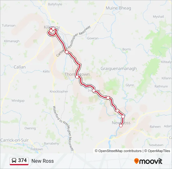 374 Bus Line Map