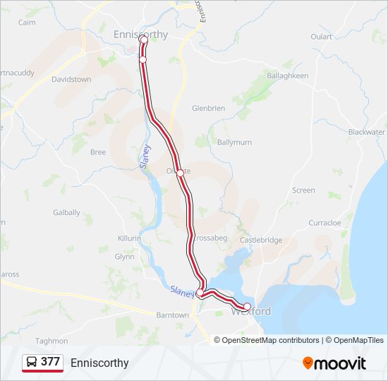 377 bus Line Map