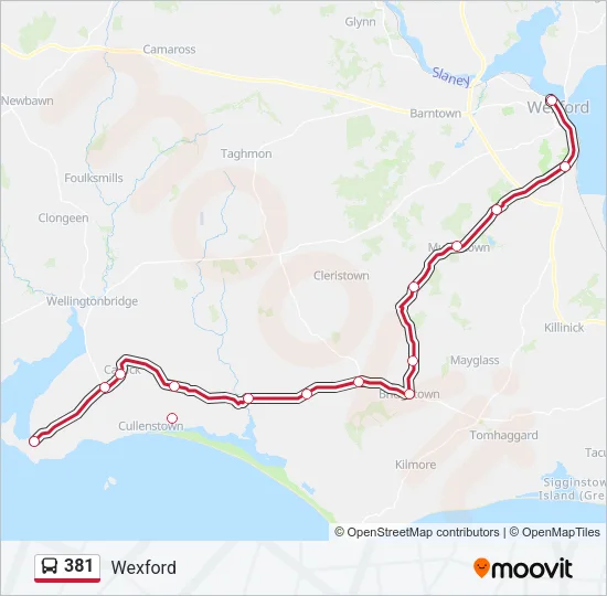 381 Bus Line Map