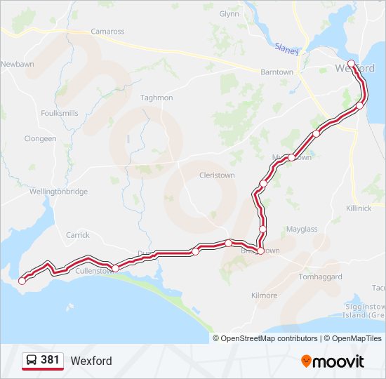 381 bus Line Map