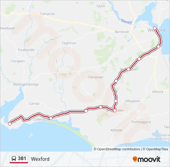 381 Bus Line Map