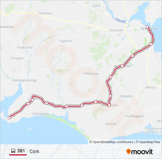 381 Bus Line Map