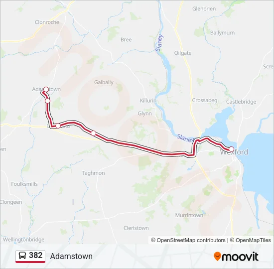 382 Bus Line Map