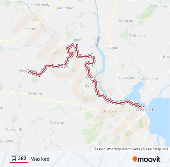 382 Bus Line Map