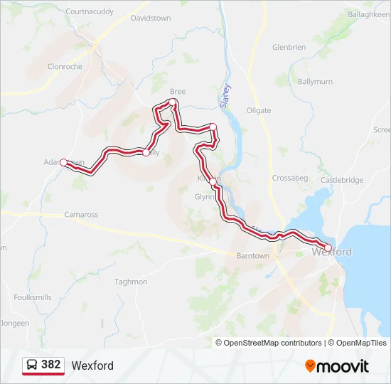 382 Bus Line Map