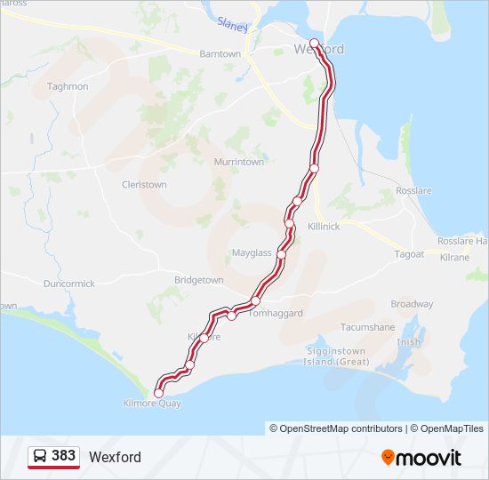 383 Bus Line Map