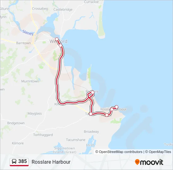 385 Bus Line Map