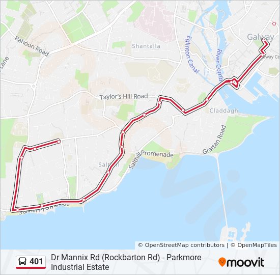 Bus 401 Route Map 401 Route: Schedules, Stops & Maps - Dr Mannix Rd (Rockbarton Rd) -  Parkmore Industrial Estate (Updated)