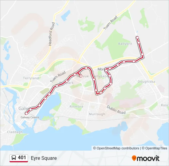 401 Bus Line Map