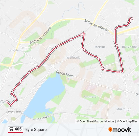 405 Bus Line Map