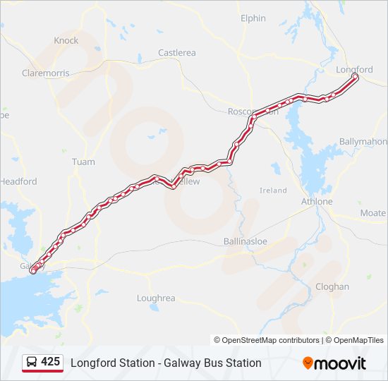 Plan de la ligne 425 de bus