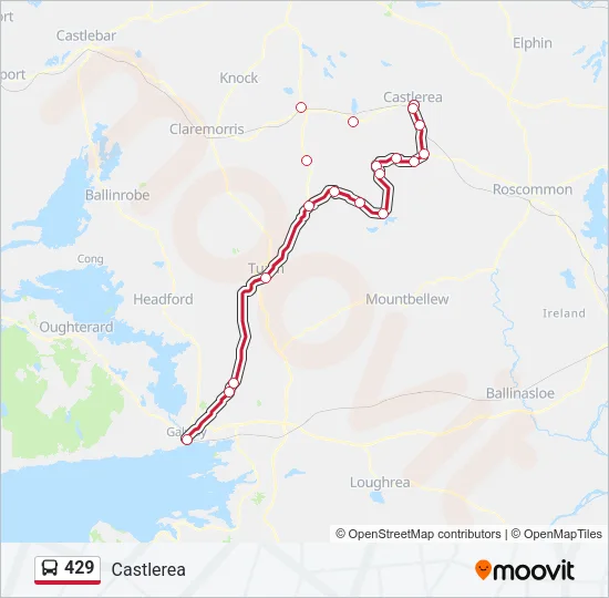 Plan de la ligne 429 de bus