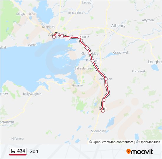 434 bus Line Map