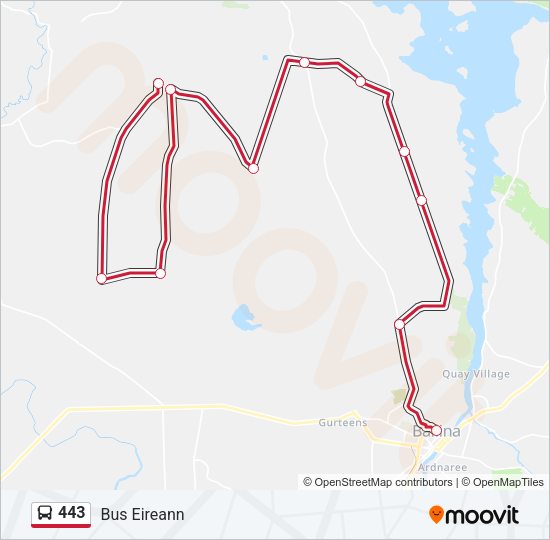 443 Bus Line Map