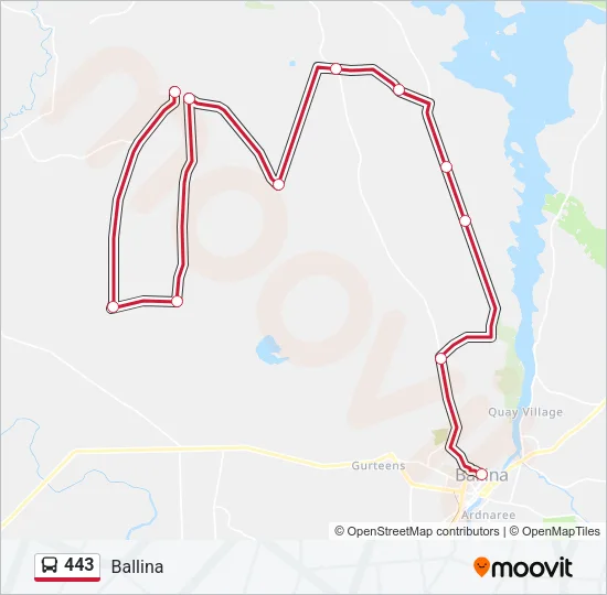 443 Bus Line Map