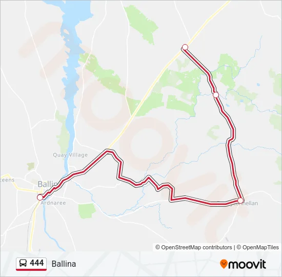 444 Bus Line Map