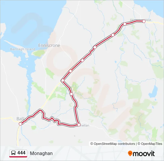 444 Bus Line Map