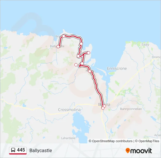 Plan de la ligne 445 de bus
