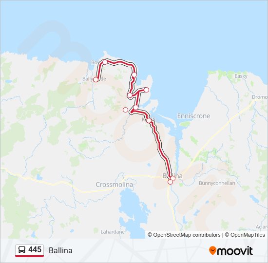 445 bus Line Map