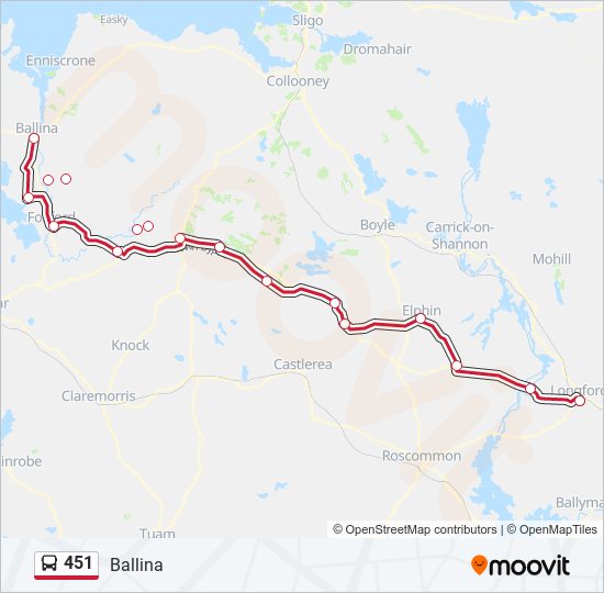 451 bus Line Map