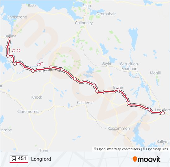 451 bus Line Map