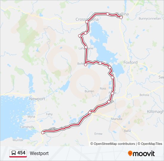 454 bus Line Map