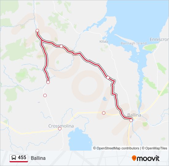 455 bus Line Map