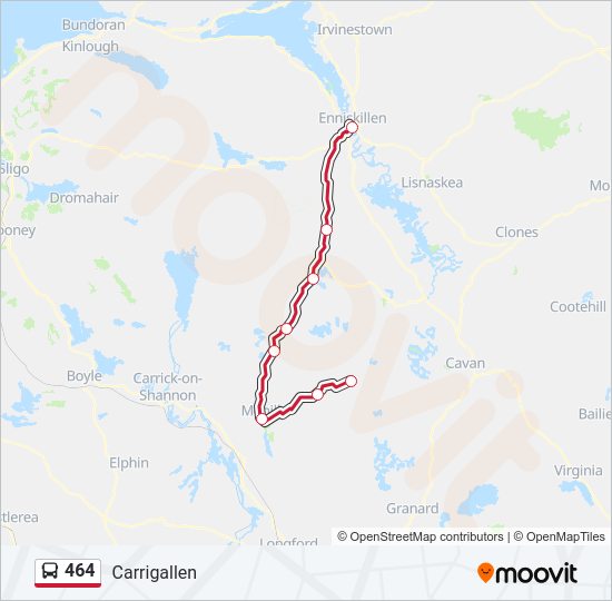 464 Bus Line Map