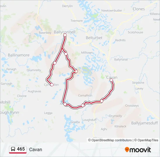 465 Bus Line Map