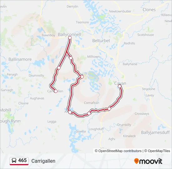 465 Bus Line Map