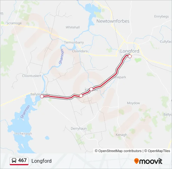 467 Bus Line Map