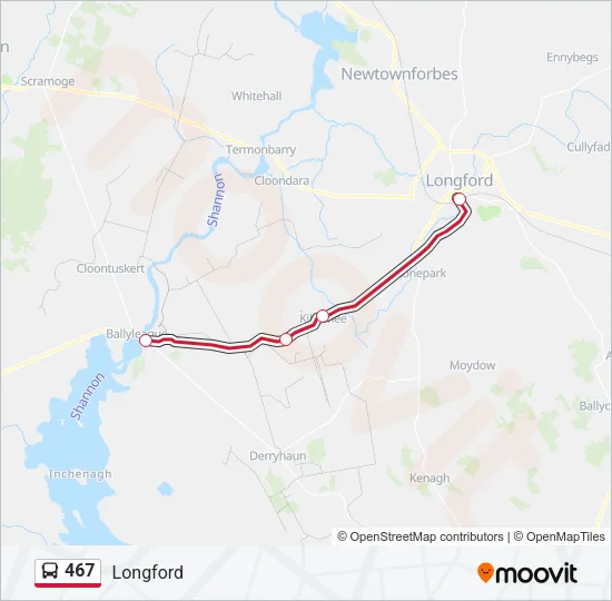 467 Bus Line Map