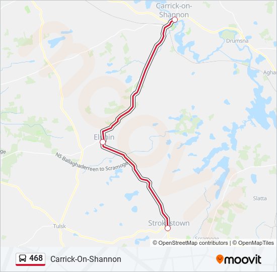 468 bus Line Map