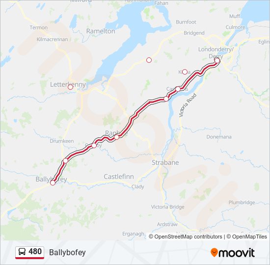 480 bus Line Map