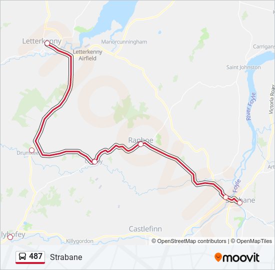 Plan de la ligne 487 de bus